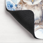 Waterverf winteruilen op tak muismat (Hoek)