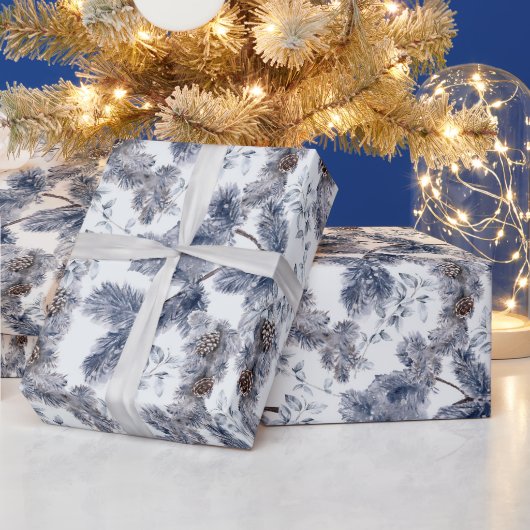 Waterverf Wintervakantie Patroon Cadeaupapier (Feestdagen)