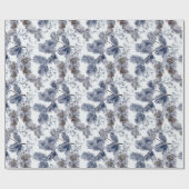 Waterverf Wintervakantie Patroon Cadeaupapier (Vlak)