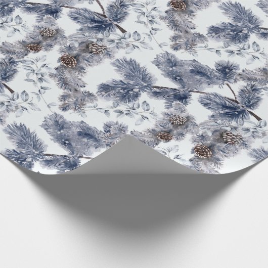 Waterverf Wintervakantie Patroon Cadeaupapier (Hoek)