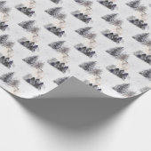 Waterverf Wintervakantie Patroon Cadeaupapier (Hoek)