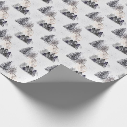 Waterverf Wintervakantie Patroon Cadeaupapier (Hoek)