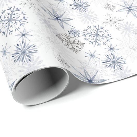 Waterverf Wintervakantie Patroon Cadeaupapier (Rol Hoek)