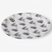 Waterverf Wintervakantie Patroon Papieren Bordje (Gekanteld)