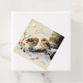 Waterverf wintervogeltakken Bedankjes Labels (In situ)