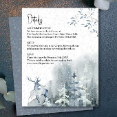 Waterverf winterweddenschap sneeuwbos - Details Informatiekaartje