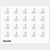 Waterverf Wire Haired Jack Russell Dank u Ronde Sticker (Vel)