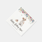 Waterverf Wire Haired Jack Russell Dog Verjaardag Servet (Hoek)