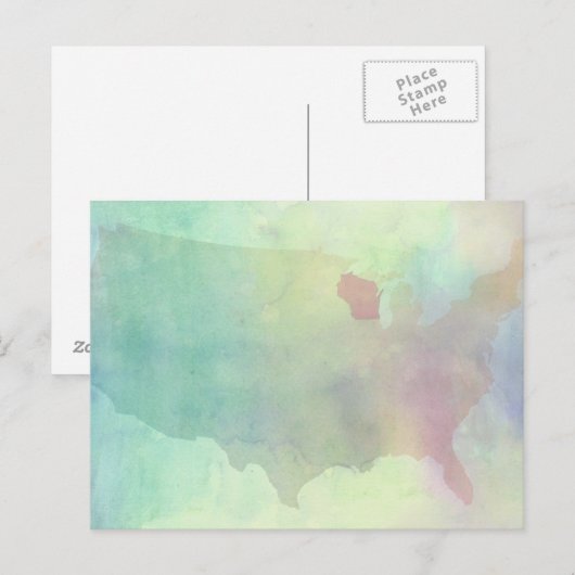 Waterverf Wisconsin Briefkaart (Voorkant / Achterkant)