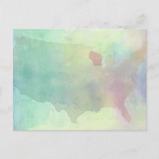 Waterverf Wisconsin Briefkaart (Voorkant)