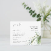 Waterverf Wispy Botanical Modern Vrijgezellenfeest Briefkaart (Staand voorkant)