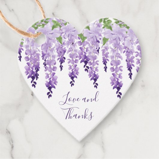 Waterverf Wisteria Bedankt voor je huwelijk Bedankjes Labels (Voorkant)
