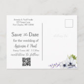 Waterverf Wisteria Bewaar de datum Foto Briefkaart (Achterkant)