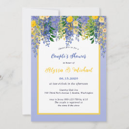 Waterverf Wisteria Bloemen Bruidspaar Shower Kaart