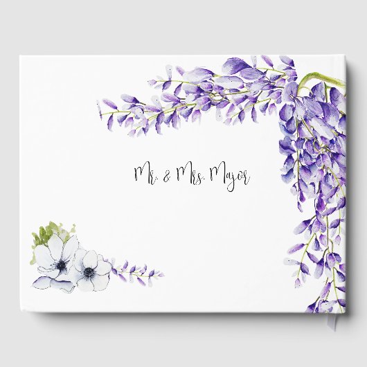 Waterverf Wisteria Blooms gastenboek (Achterkant)