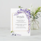 Waterverf Wisteria Blooms Informatiekaartje (Staand voorkant)