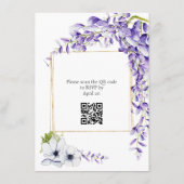 Waterverf Wisteria Blooms QR Code Wedding Informatiekaartje (Achterkant)