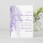 Waterverf Wisteria Blooms Romantic Wedding Kaart (Staand voorkant)