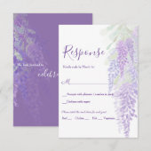 Waterverf Wisteria Blooms Romantic Wedding RSVP Kaartje (Voorkant / Achterkant)
