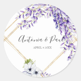 Waterverf Wisteria Blooms Ronde Sticker