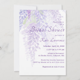 Waterverf Wisteria Blooms Vrijgezellenfeest Kaart