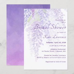 Waterverf Wisteria Blooms Vrijgezellenfeest Kaart