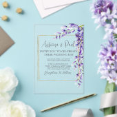 Waterverf Wisteria Blooms Wedding Acryl Uitnodigingen (Insitu (Huwelijk))