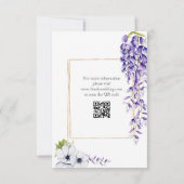 Waterverf Wisteria Blooms Wedding RSVP Kaartje (Achterkant)