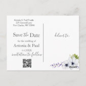 Waterverf Wisteria Blooms Wedding Save the Date Briefkaart (Achterkant)