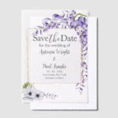 Waterverf Wisteria Blooms Wedding Save the Date Vellum Uitnodigingen (Offset)