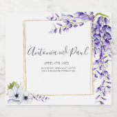 Waterverf Wisteria Blooms Wedding Sparkling Wijnetiket (Enkel label)