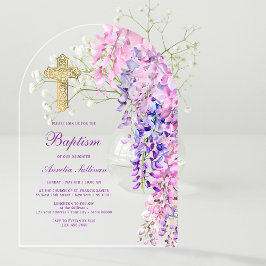 Waterverf Wisteria Boogdoop Acryl Uitnodigingen