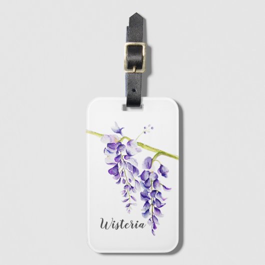 Waterverf Wisteria Botanisch Bagagelabel (Voorkant (verticaal))