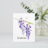 Waterverf Wisteria Botanisch Briefkaart (Staand voorkant)