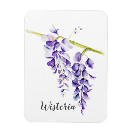 Waterverf Wisteria Botanisch Magneet