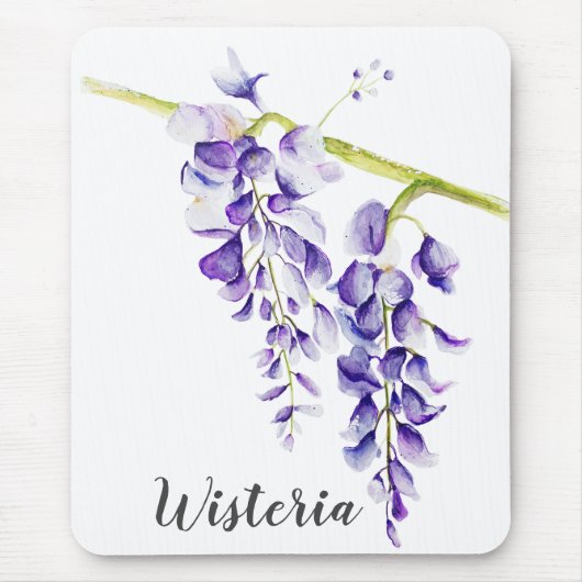 Waterverf Wisteria Botanisch Muismat (Voorkant)