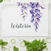 Waterverf Wisteria Botanisch Theedoek (Gevouwen)