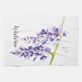 Waterverf Wisteria Botanisch Theedoek