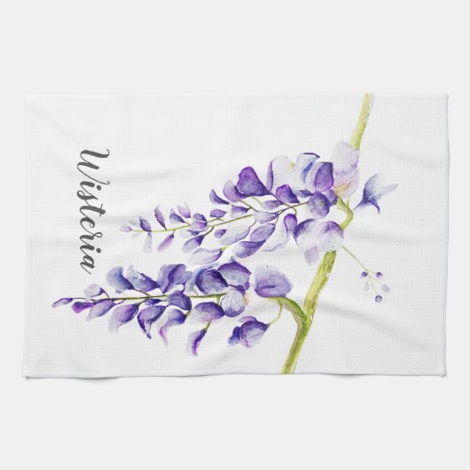 Waterverf Wisteria Botanisch Theedoek