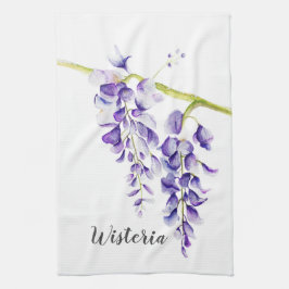 Waterverf Wisteria Botanisch Theedoek