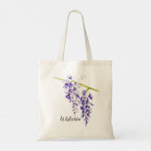 Waterverf Wisteria Botanisch Tote Bag (Achterkant)