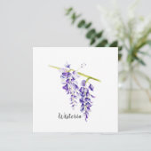 Waterverf Wisteria Botanisch Wenskaart (Staand voorkant)
