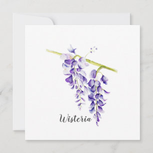Waterverf Wisteria Botanisch Wenskaart