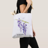 Waterverf Wisteria Botanisch Wenskaart Tote Bag (Dichtbij)