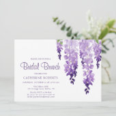 Waterverf Wisteria | Bridal Brunch Kaart (Staand voorkant)