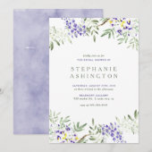 Waterverf Wisteria Bridal Shower Kaart (Voorkant / Achterkant)