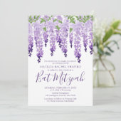 Waterverf Wisteria Corporate Logo | Bat Mitzvah Kaart (Staand voorkant)