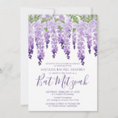 Waterverf Wisteria Corporate Logo | Bat Mitzvah Kaart (Voorkant)