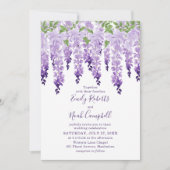 Waterverf Wisteria Elegant Floral Wedding Kaart (Voorkant)