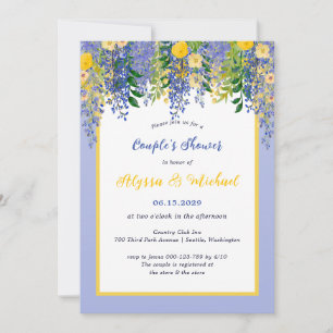 Waterverf Wisteria Floral Couple's Shower Kaart